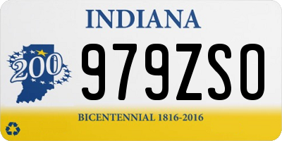 IN license plate 979ZSO