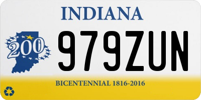 IN license plate 979ZUN