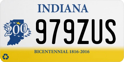 IN license plate 979ZUS