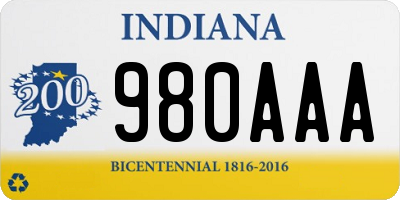 IN license plate 980AAA