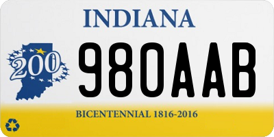 IN license plate 980AAB