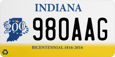 IN license plate 980AAG