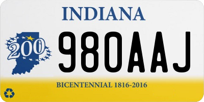 IN license plate 980AAJ