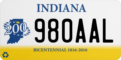 IN license plate 980AAL