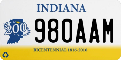 IN license plate 980AAM