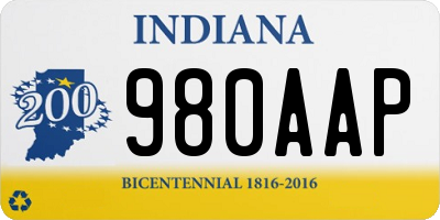 IN license plate 980AAP