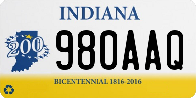 IN license plate 980AAQ