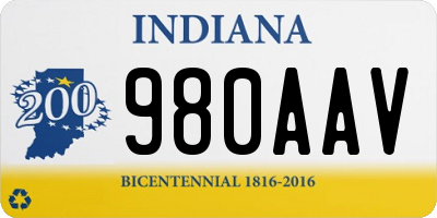 IN license plate 980AAV