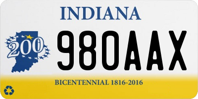 IN license plate 980AAX