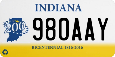 IN license plate 980AAY
