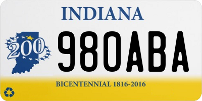 IN license plate 980ABA