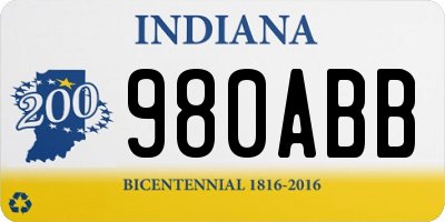 IN license plate 980ABB