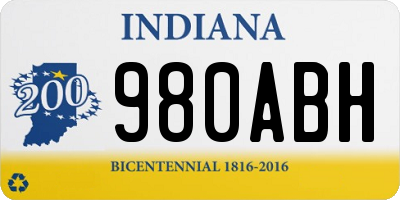 IN license plate 980ABH