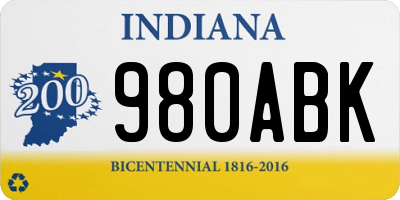 IN license plate 980ABK