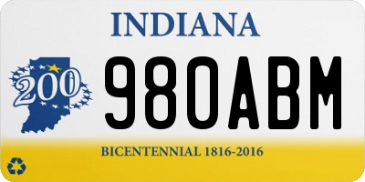 IN license plate 980ABM