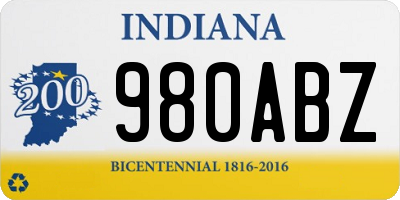 IN license plate 980ABZ
