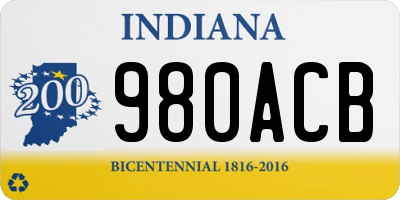 IN license plate 980ACB