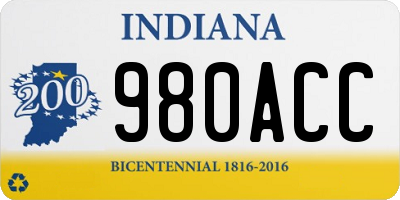IN license plate 980ACC
