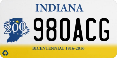 IN license plate 980ACG