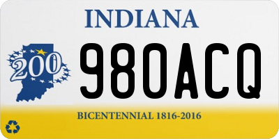 IN license plate 980ACQ