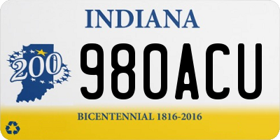 IN license plate 980ACU