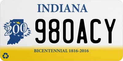 IN license plate 980ACY