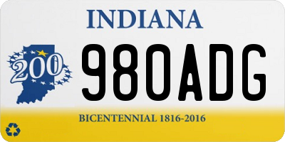 IN license plate 980ADG