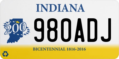 IN license plate 980ADJ