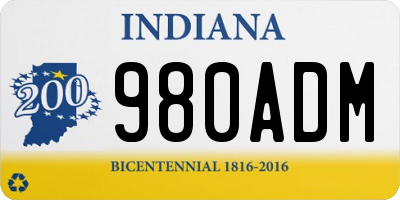 IN license plate 980ADM