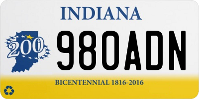 IN license plate 980ADN