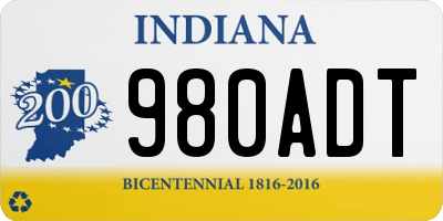 IN license plate 980ADT