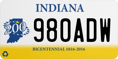 IN license plate 980ADW