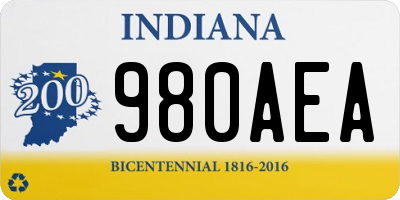 IN license plate 980AEA