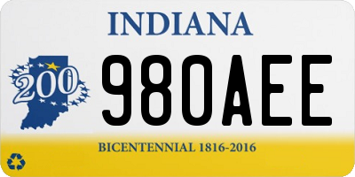 IN license plate 980AEE
