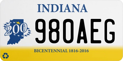 IN license plate 980AEG