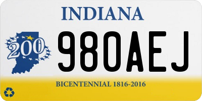 IN license plate 980AEJ