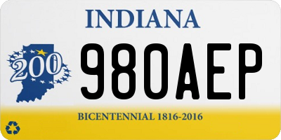 IN license plate 980AEP