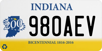 IN license plate 980AEV