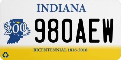 IN license plate 980AEW