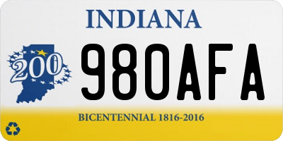 IN license plate 980AFA