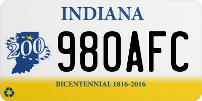 IN license plate 980AFC