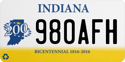 IN license plate 980AFH