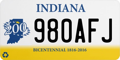 IN license plate 980AFJ