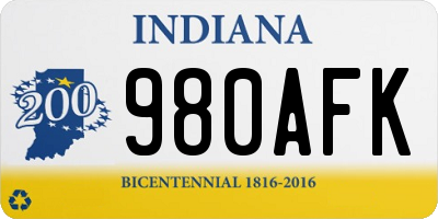 IN license plate 980AFK