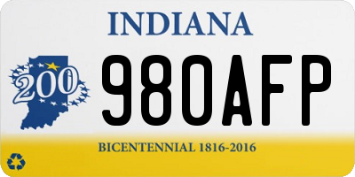 IN license plate 980AFP