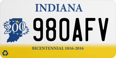 IN license plate 980AFV