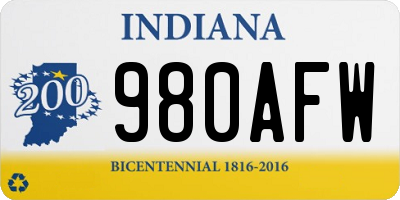 IN license plate 980AFW