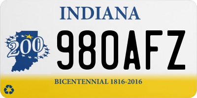 IN license plate 980AFZ
