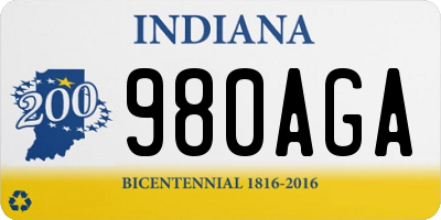 IN license plate 980AGA
