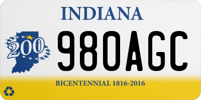 IN license plate 980AGC